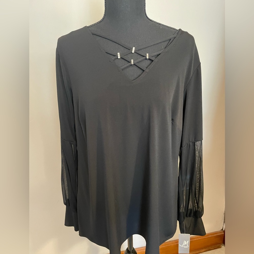 JM Collection black cross cross with rhinestone